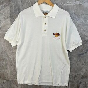Hard Rock Cafe Puerto Vallarta white polo shirt polo‎ Men's XL